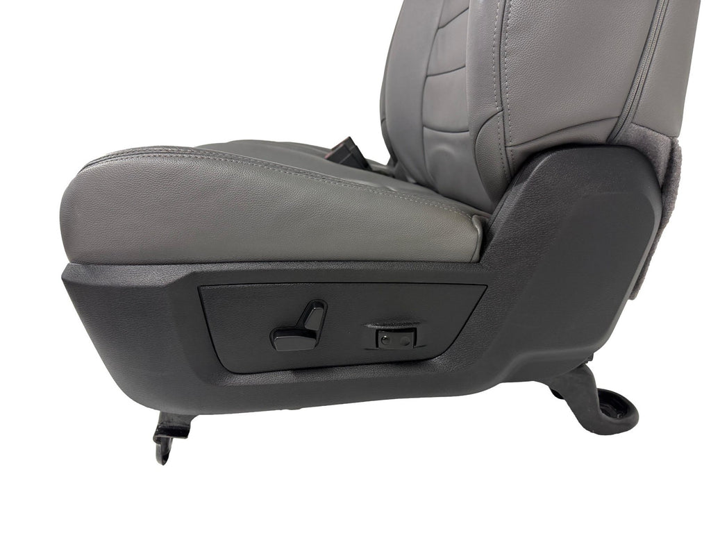 2009 - 2018 Dodge Ram Seats Set Crew Cab, Alea Gray Leather w/ OEM Power Driver