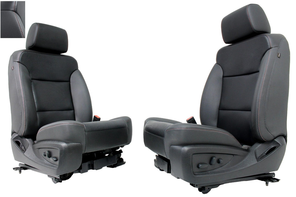 2014 - 2018 Silverado Sierra Front Seats, SLT All Terrain Leather w Carbon Fiber