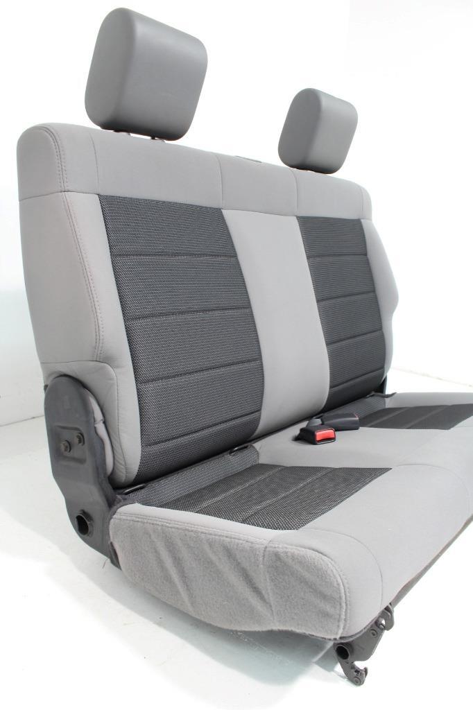 2007 - 2018 Jeep Wrangler JK (2-Door) Gray Cloth Rear Seat 2008 2009 2010 2011