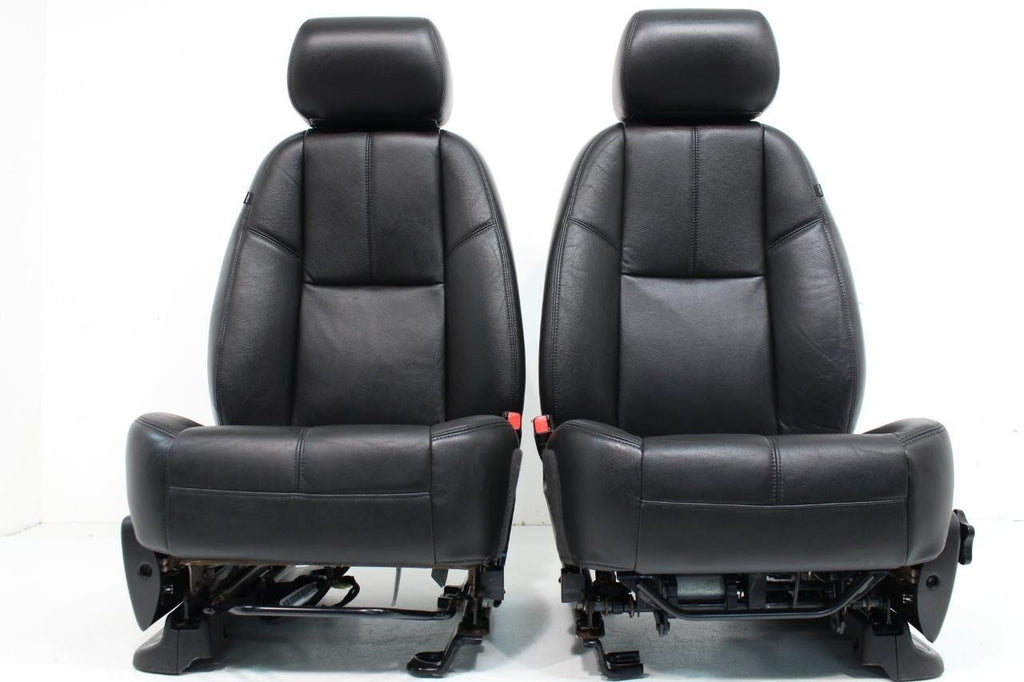 2007-2014 GM Silverado Tahoe Front Seats, LT Black Leather Lumbar w Driver Power