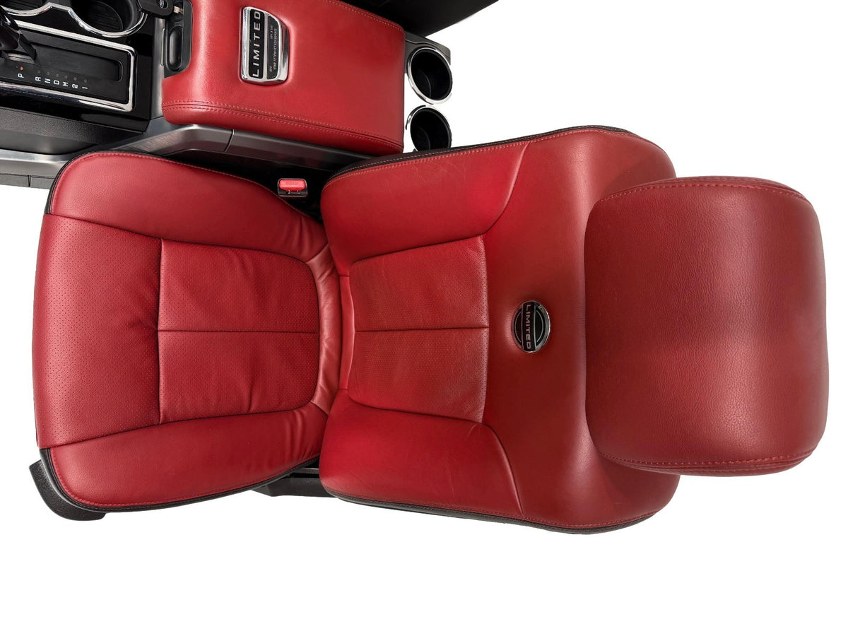 2009-2014 Ford F150 Limited Interior, OEM Red Leather Seats Console Door Panels
