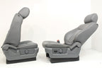 2009 - 2014 Ford F150 Front Seats, XLT Steel Gray Leather w/ Power Driver Seat