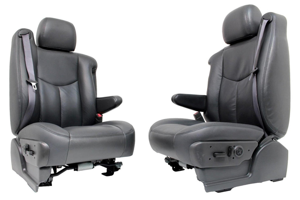 99-06 Sierra Silverado Front Seats, Dark Pewter Leather, Power Lumbar Bolster