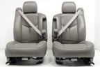 1999-2007 Sierra Silverado Heated Power Leather Seats Pewter Gray, 2-Way Lumbar