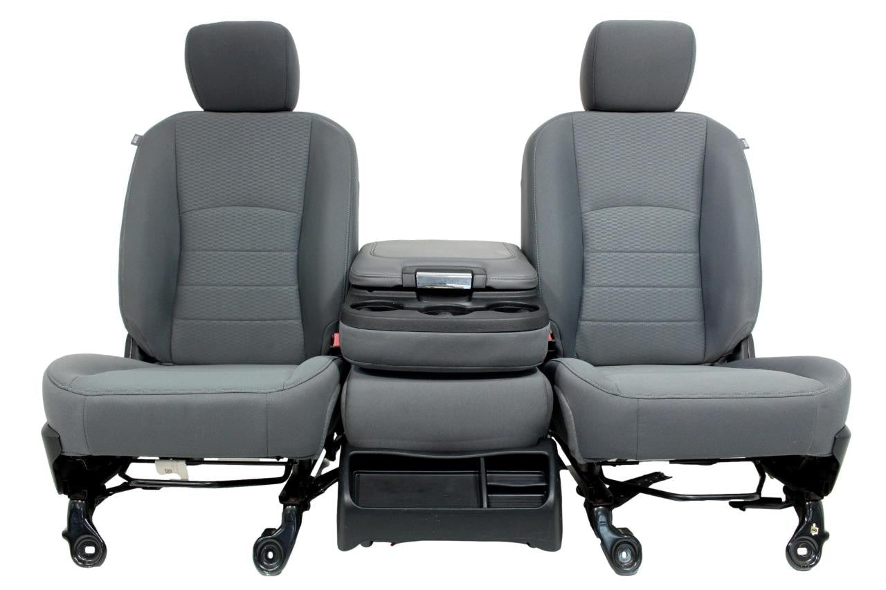 2009 - 2018 Dodge Ram 1500 2500 3500 Grey Cloth Bucket Seats Jump Seat Console