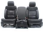 2014 - 2019 GM Sierra Silverado LT Front Seats, Power Black Leather, w/ Jumpseat
