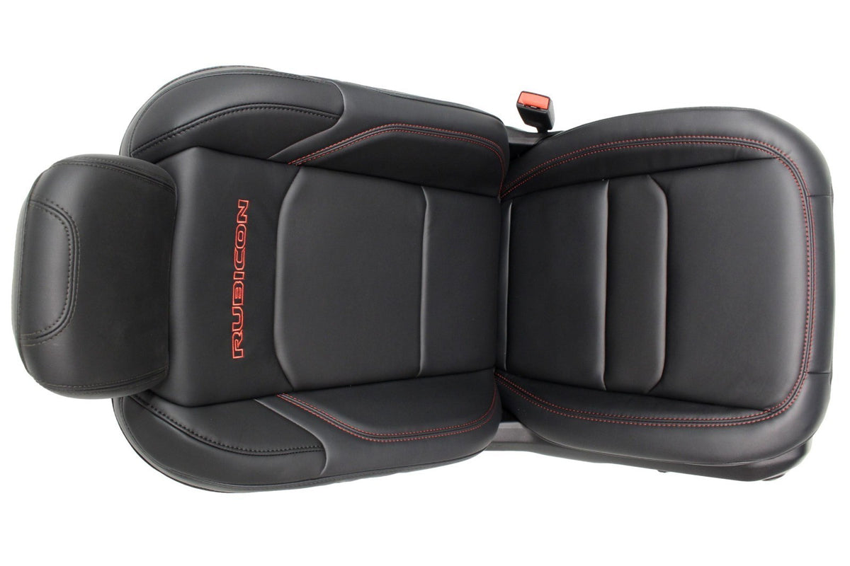 Jeep JLU 4-Dr Wrangler Seats Set, Rubicon Black Nappa Leather Powered Red Stitch