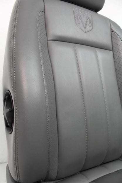 2002-2008 Dodge Ram Slate Gray Leather Seats & Woodgrain Business Console