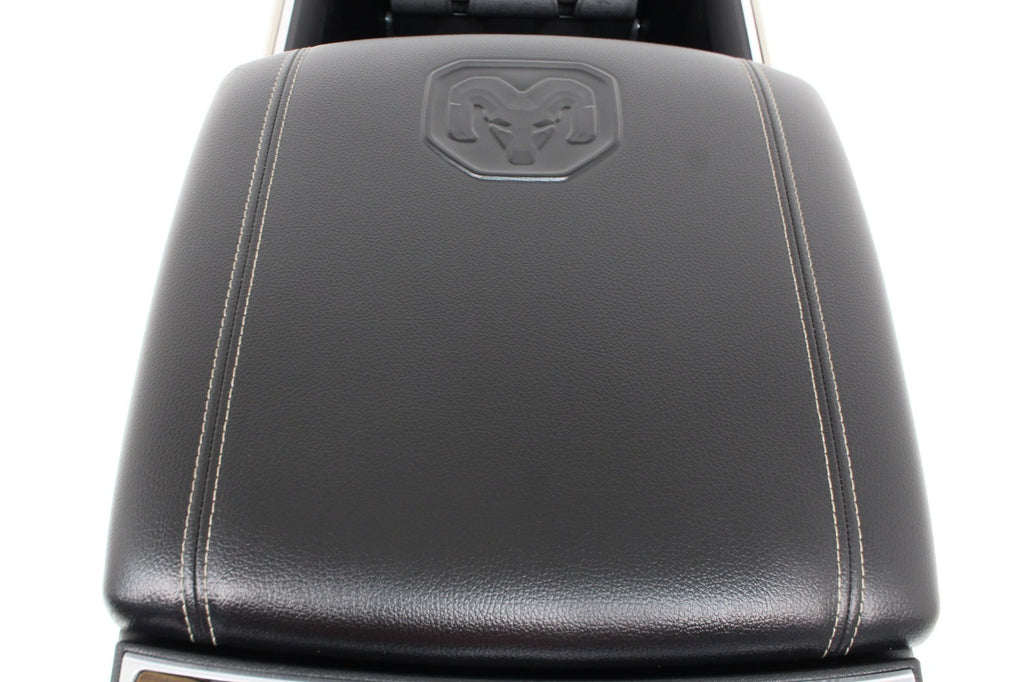 2019 - 2025 Dodge Ram 2500 3500 Center Console w/ Install Kit, Gold Trim & Wood