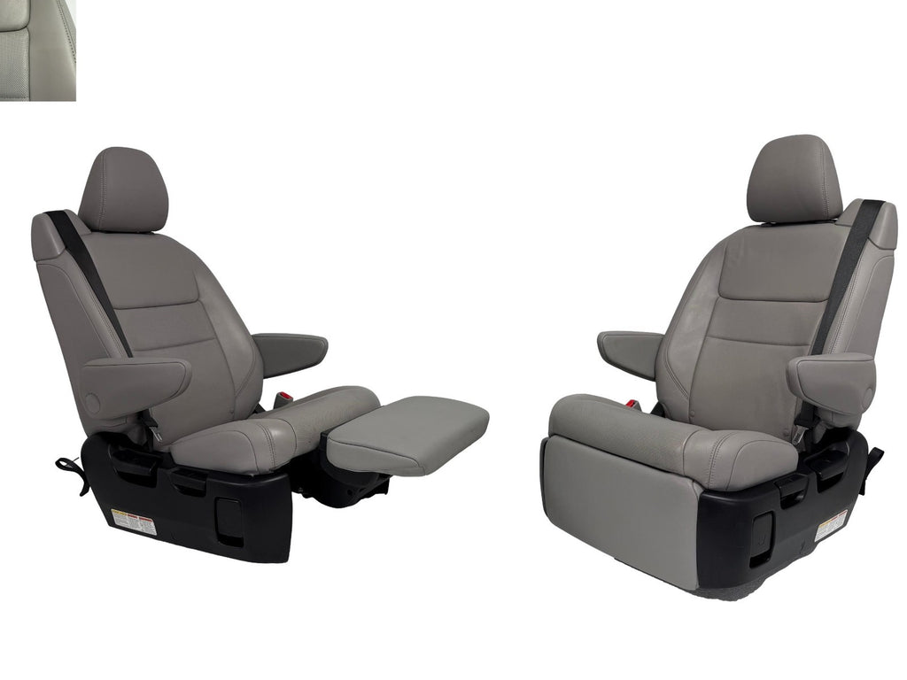 2011–2020 Toyota Sienna 2nd Row Captain's Chair Recliner Seats, Gray Leather OEM