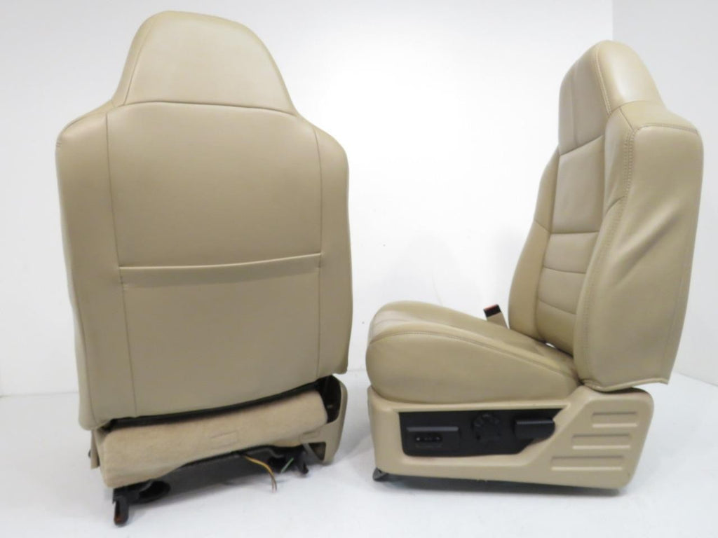 2008 - 2010 Ford Super Duty Crew Cab Seats Set Lariat Tan Leather Heated Powered