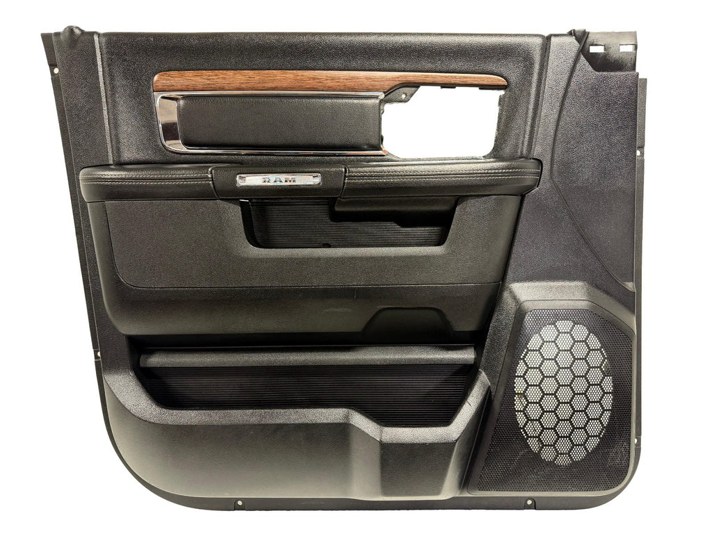 2013-2018 Ram Driver Front Door Panel, Laramie Crew Black Woodgrain 2190245-DX9