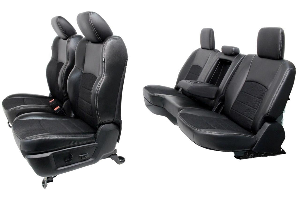 2009 - 2018 Dodge Ram Front & Rear Seats Set, Sport Black Vinyl & Cloth Heated