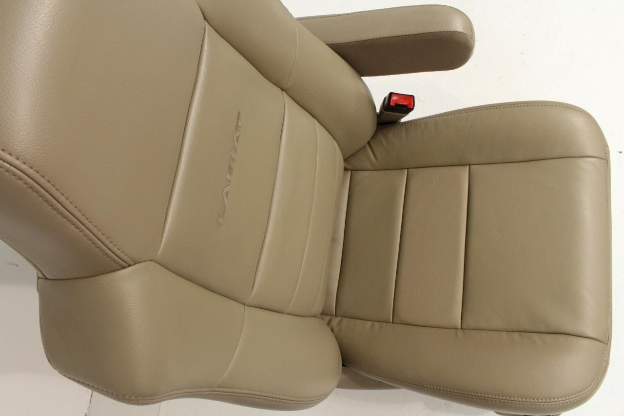 99-10 Ford F250 F350 Excursion Seats Tan Leather Power Front Bench Super Duty