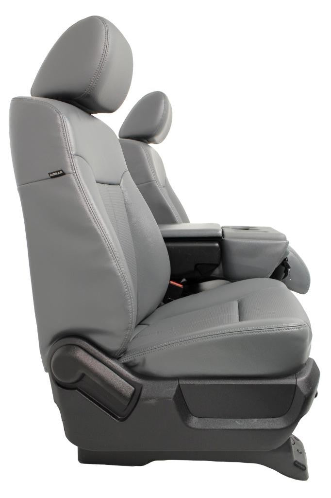 1999 - 2016 Ford Super Duty Front Seats, XLT Steel Gray Vinyl Bench w/ Jumpseat