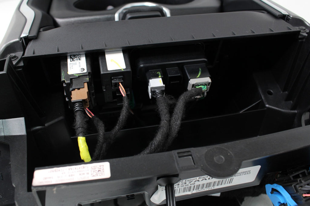 2019 - 2026 DT Ram 1500 Center Console, Black Leather w/ Logo, Wireless Charging