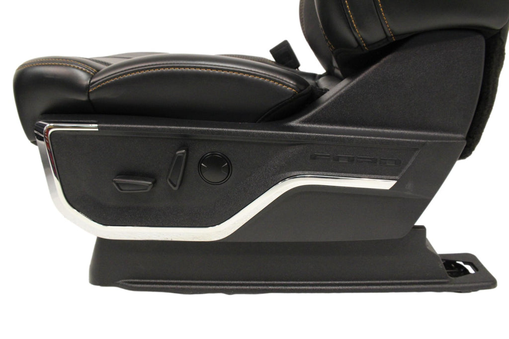 2023 + Ford Super Duty Platinum Front Seats, Black Leather Max Recline Massaging