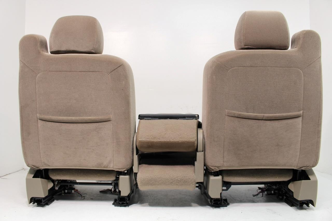 1999 - 2006 Sierra Silverado Front Seats, Power Tan Cloth Split Bench w Jumpseat