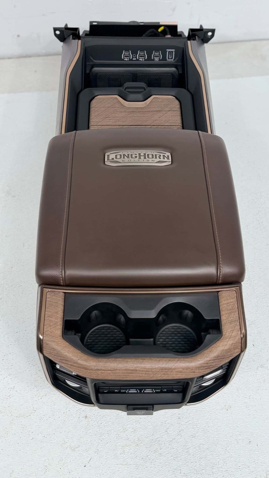 2019 - 2026 DT Ram 1500 Center Console, Brown Leather LONGHORN Wireless Charging