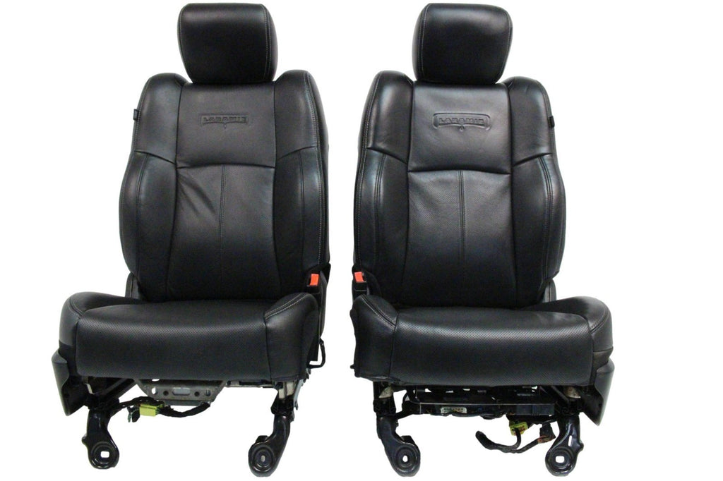2002 - 2018 Ram Front Seats, Laramie Black Leather Heated Cooled w/ Memory