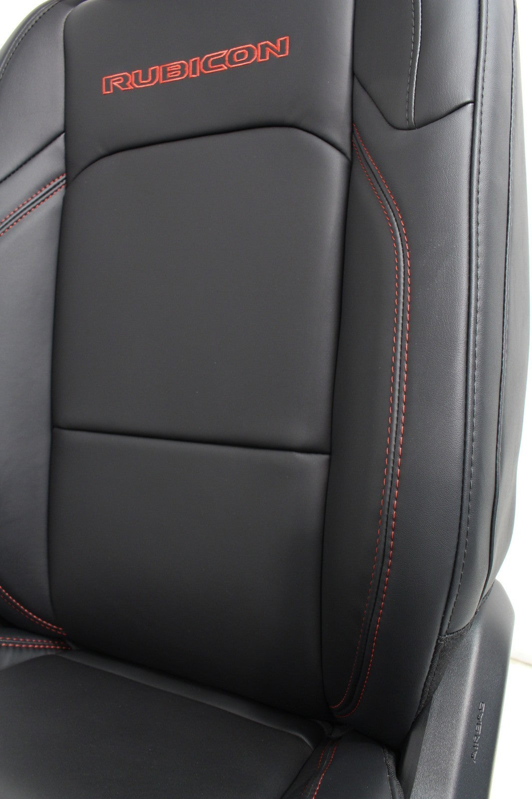 2018 - 2026 Jeep Wrangler Seats Set, JKU 4Dr Rubicon Black Nappa Leather w/ Red