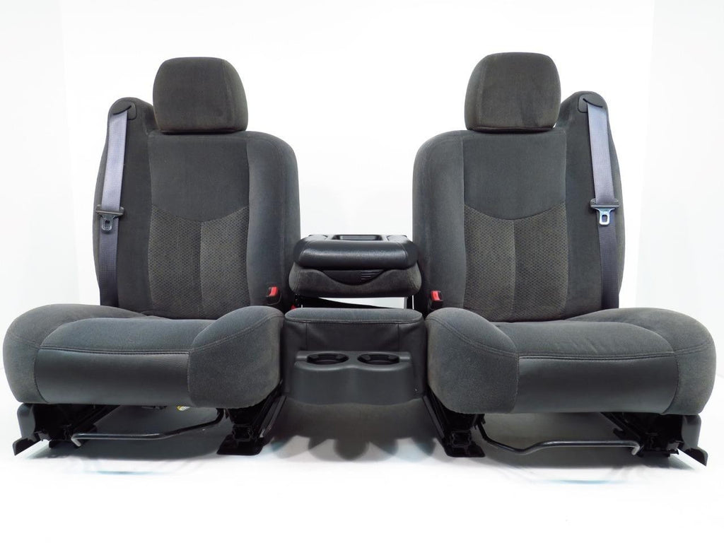 1999 - 2006 GM Sierra Silverado Front Seats Set, Manual Dark Gray Cloth 40-20-40