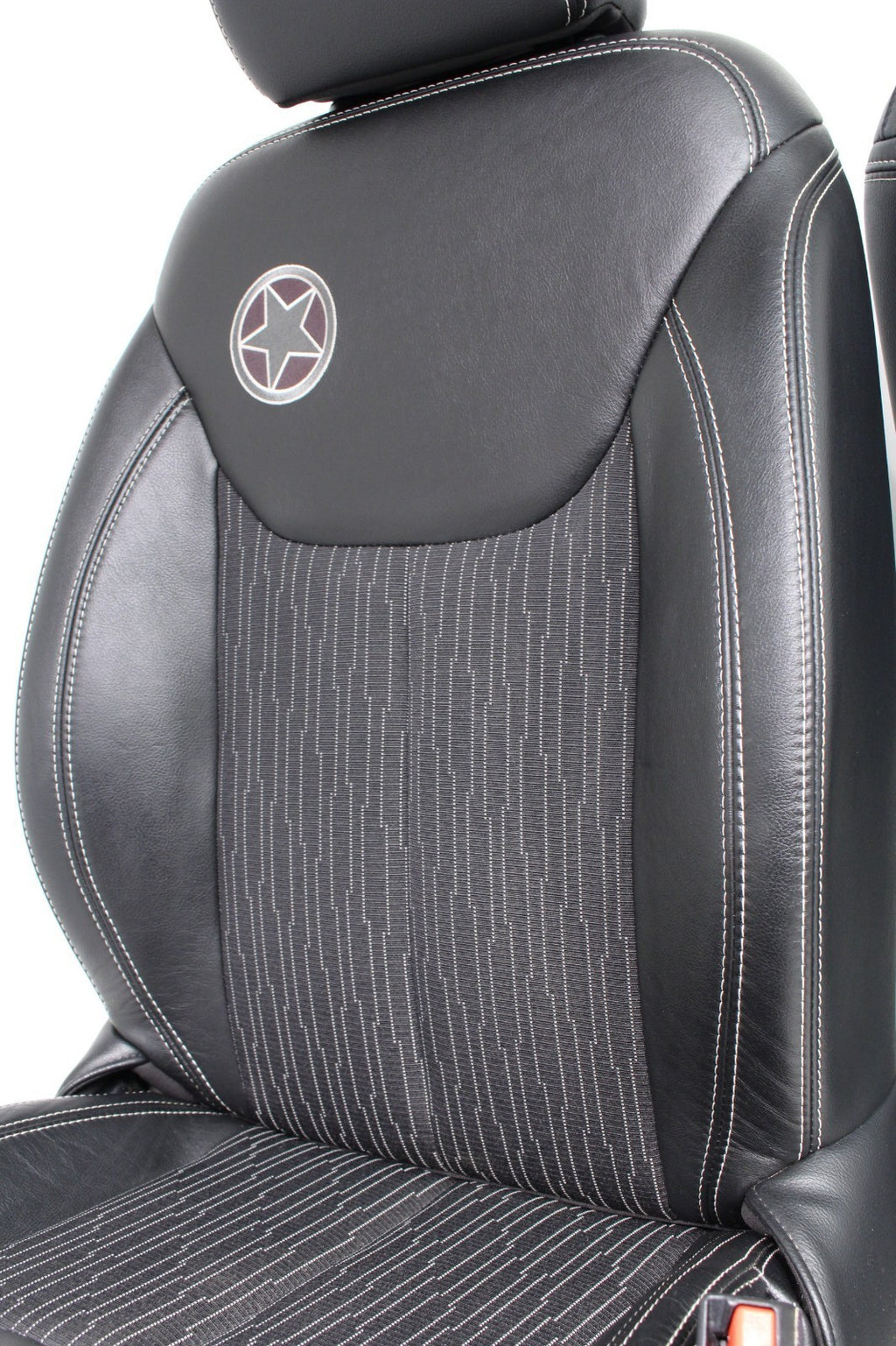 2007 - 2018 Jeep Wrangler JKU Seats Set, Oscar Mike Black Leather Freedom Edtn