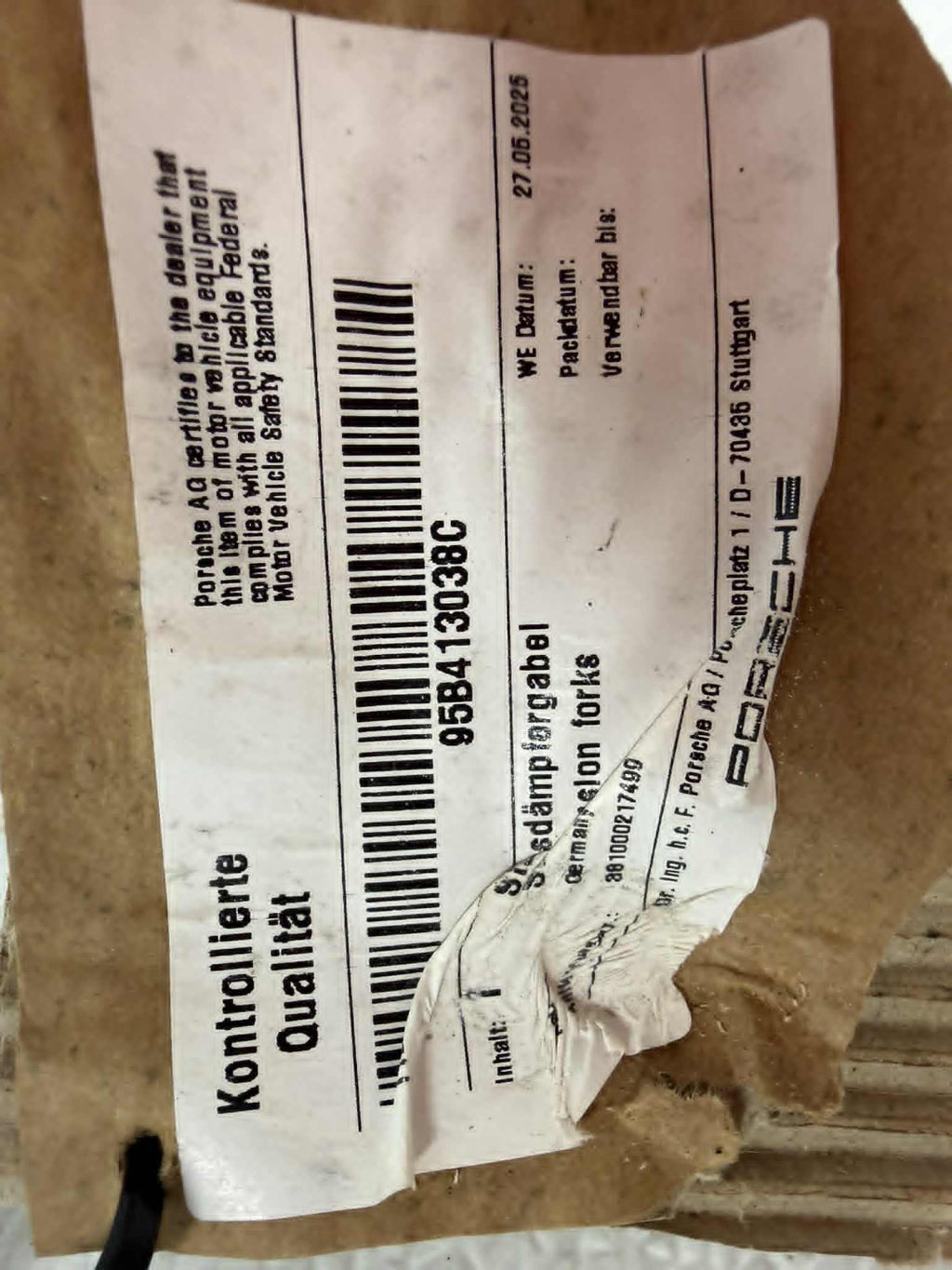 2019-2026 Porsche Macan Front Right Passenger Strut Fork OEM 95B413038C