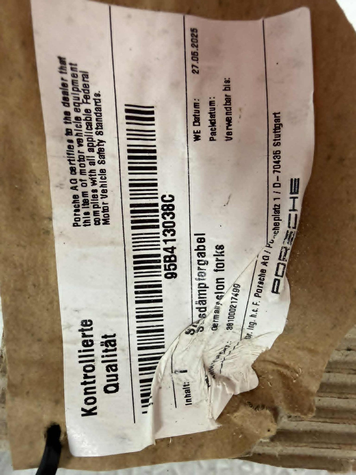 2019-2026 Porsche Macan Front Right Passenger Strut Fork OEM 95B413038C