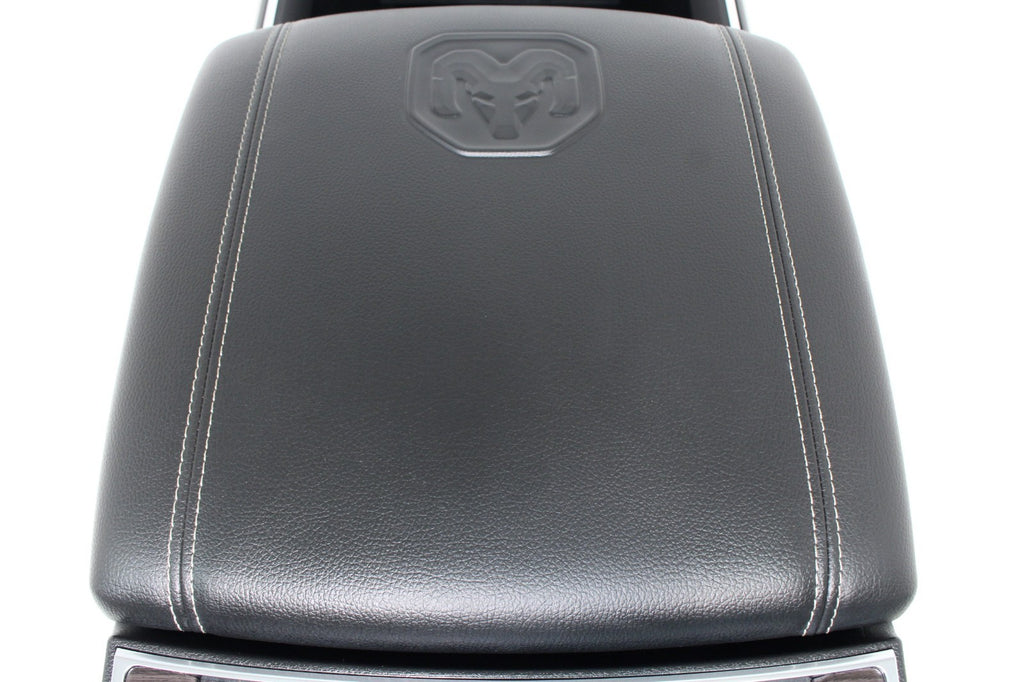 2019 - 2026 DT Ram 1500 Center Console, Black Leather w/ Logo, Wireless Charging