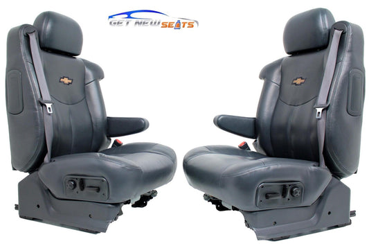 99 - 2006 Silverado Sierra Tahoe Yukon Heated Power Leather Seats Graphite Gray