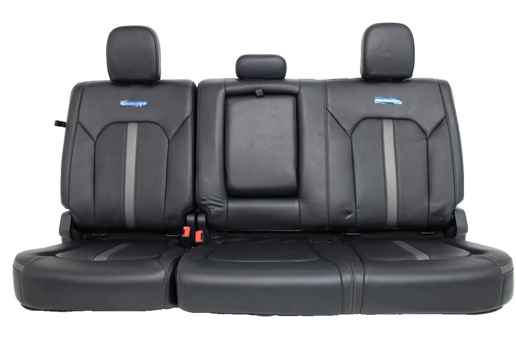 2015 - 2022 Ford Super Duty Platinum Rear Seats, Crew Cab Black Leather Heat OEM