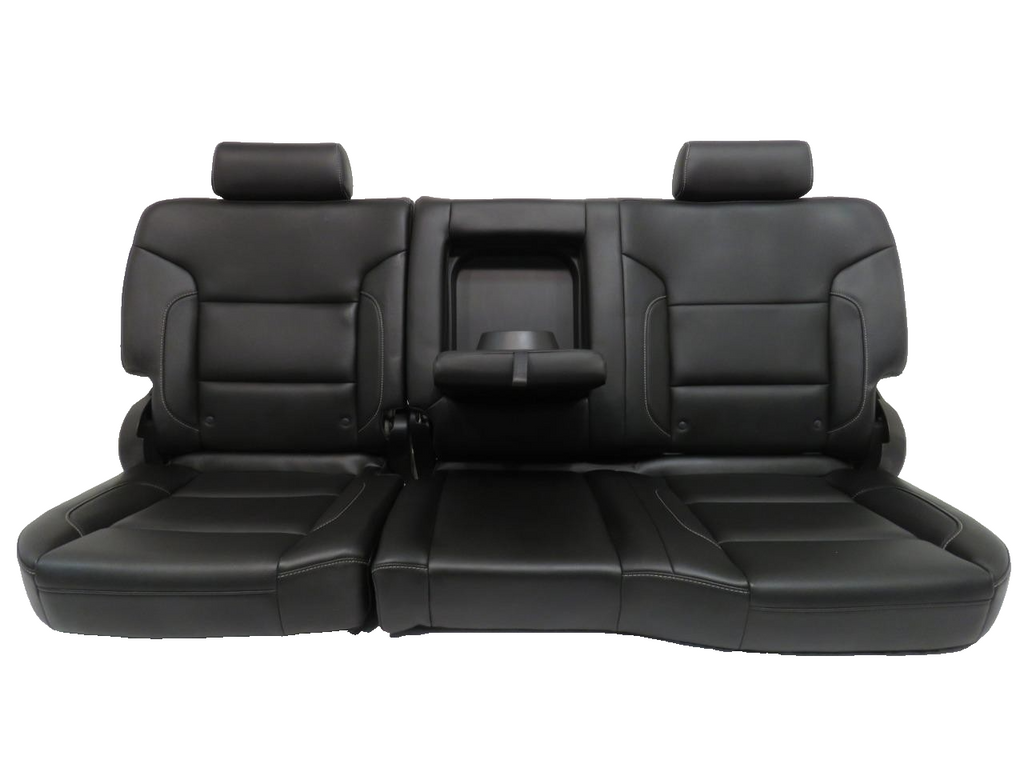 2014 - 2019 GM Sierra Silverado Rear Seats, OEM LTZ Black Leather, Crew Cab