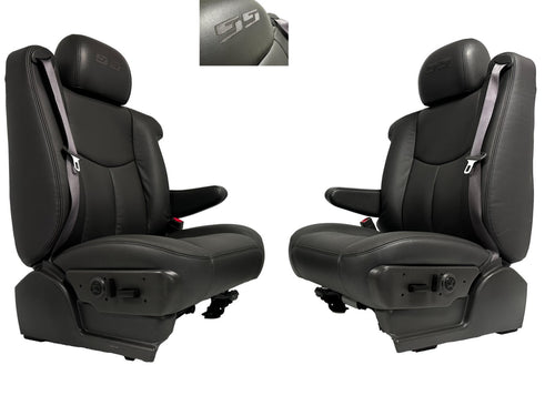 1999 - 2006 Chevy Silverado SS Front Seats, New Leather Dark Pewter Power Heated