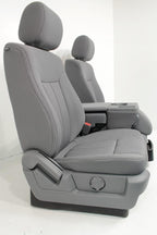 2009 - 2014 Ford F150 Front Seats w/ Jump Seat, XLT Gray Cloth w/ Power Driver