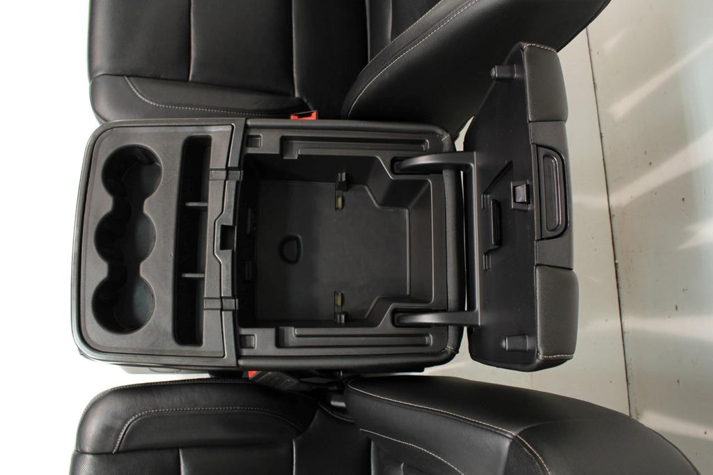 2014 - 19 Chevy Silverado GMC Sierra Black Leather Folding Jump Seat Console Kit