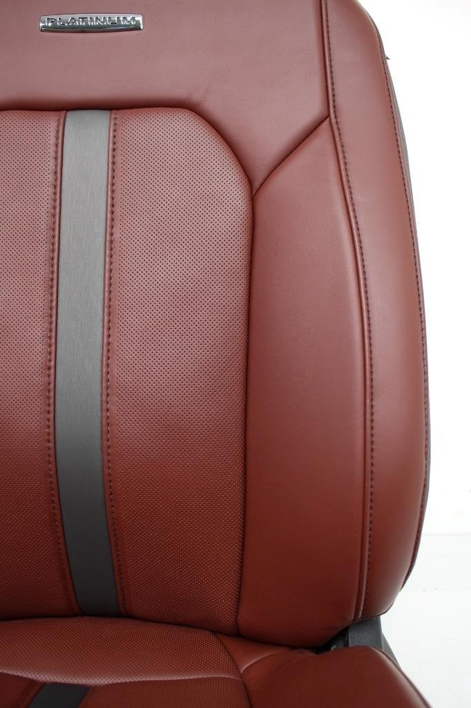 2018 - 2020 Ford F150 & Super Duty Platinum Seats Set, Dark Marsala Leather OEM