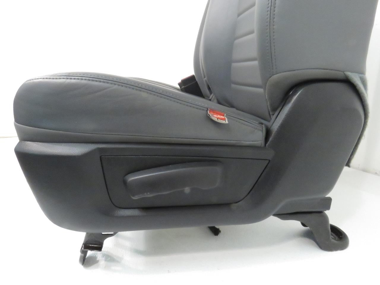 2009-2018 Dodge Ram Front Seats Pair, OEM Work Grade Gray Vinyl Manual LH RH