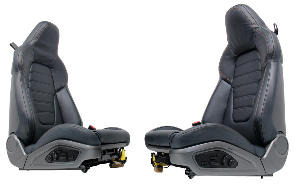 2020 2024 Porsche 911 992 Sport Seats 18-Way Graphite Blue Leather Cognac Stitch
