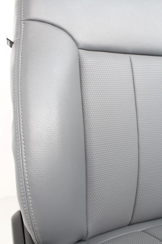 1999 - 2016 Ford Super Duty Front Seats, XLT Steel Gray Vinyl Bench w/ Jumpseat