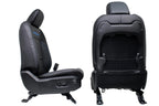 18-25 Jeep JL JLU JT Wrangler Front Seats, Black Nappa Leather w/ Blue Stitching