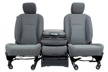 2009 - 2018 Dodge Ram 1500 2500 3500 Grey Cloth Bucket Seats Jump Seat Console