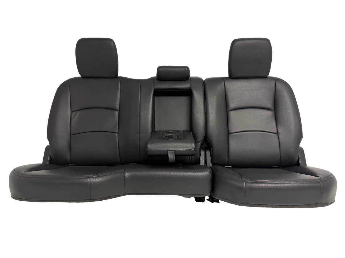2002 - 2018 Dodge Ram Seats Set, Crew Cab Katzkin Black Leather Powered Heated