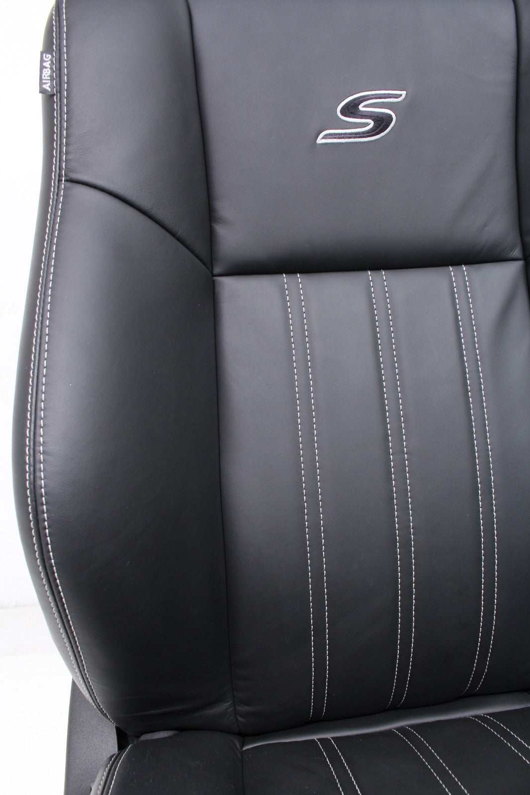 2011 - 2023 Chrysler 300 S Black Leather Front Seats, White Stitching, Heated