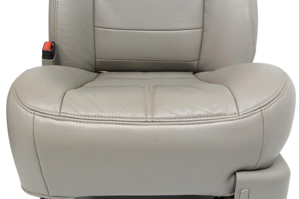2008-2010 Ford Super Duty Front Seats, Power Stone Gray Leather Lumbar OEM