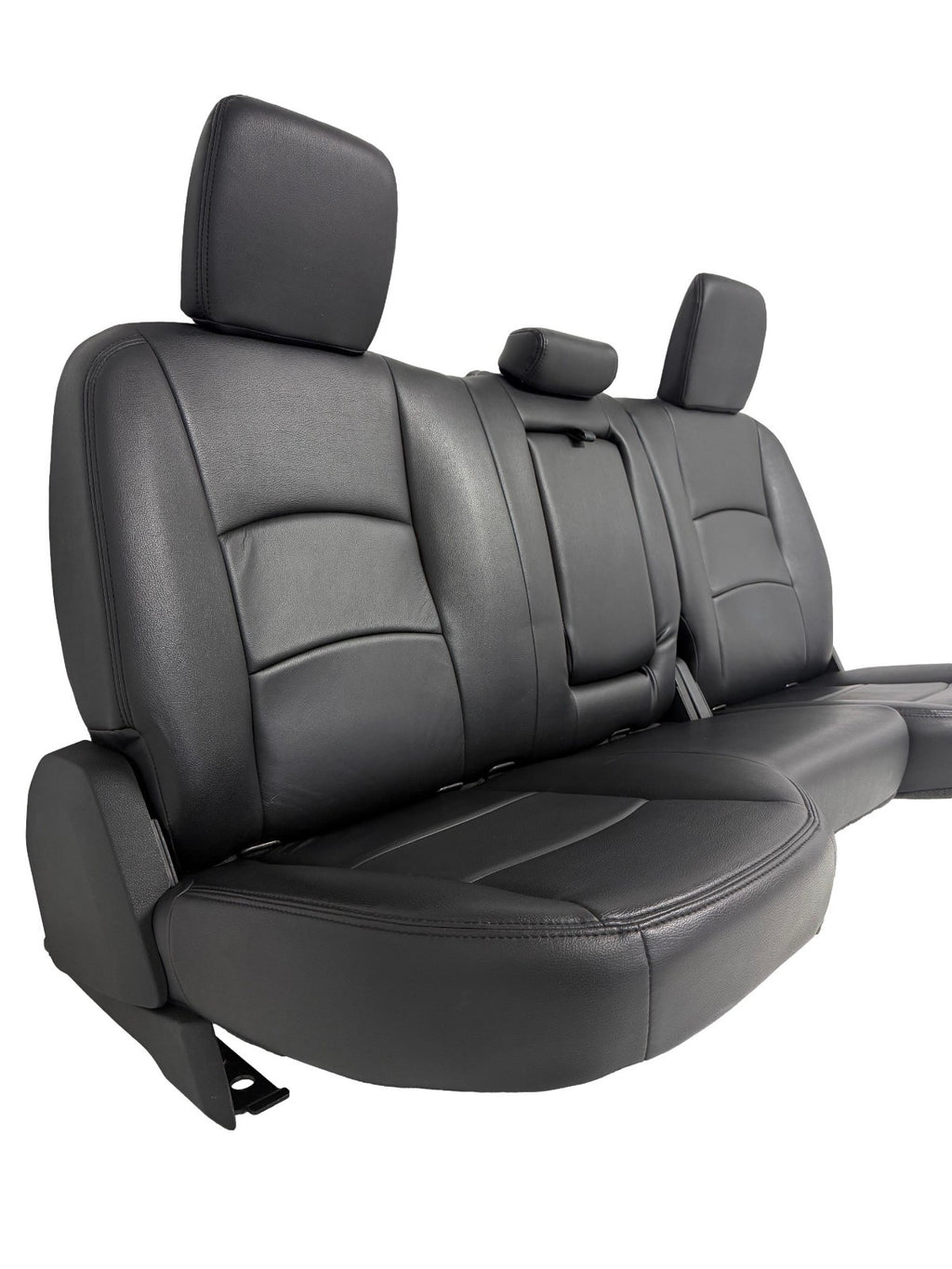 2002 - 2018 Dodge Ram Seats Set, Crew Cab Katzkin Black Leather Powered Heated