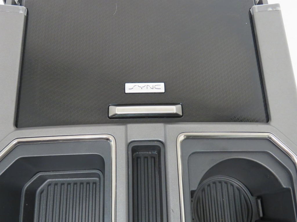 15-22 Ford Truck Center Console & Install Kit w/o Shifter - Black Vinyl XLT