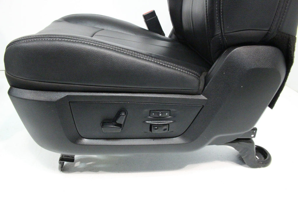 2002 - 2018 Ram Front Seats, Laramie Black Leather Heated Cooled w/ Memory
