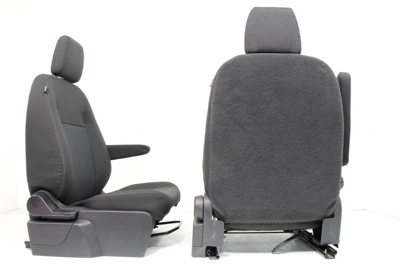 2015 - 2023 Ford Transit Black Cloth Front Bucket Seats with Armrests