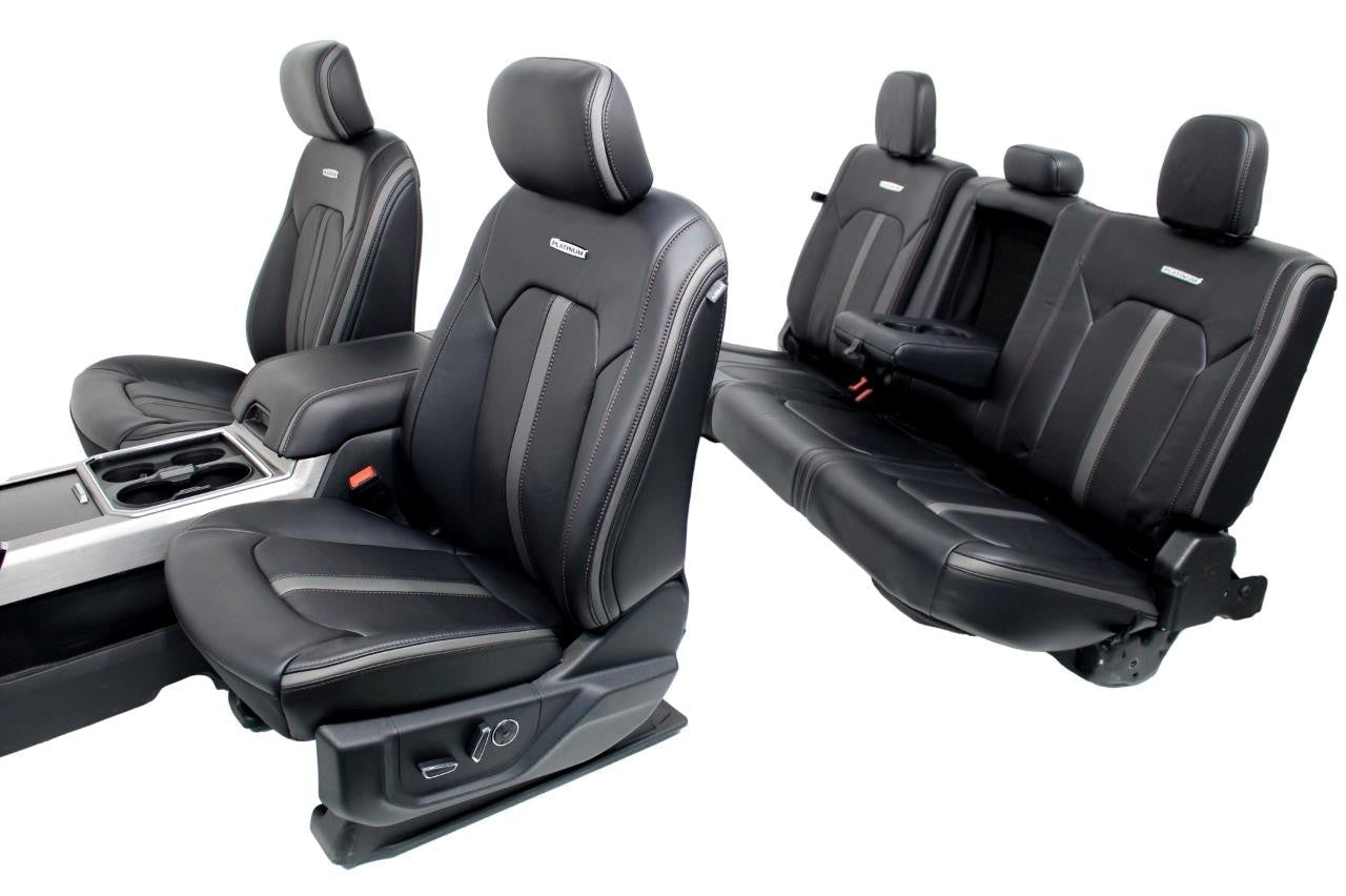 15-22 Ford F150 F250 Platinum Heated Cooled Massage Leather Seat Console Set